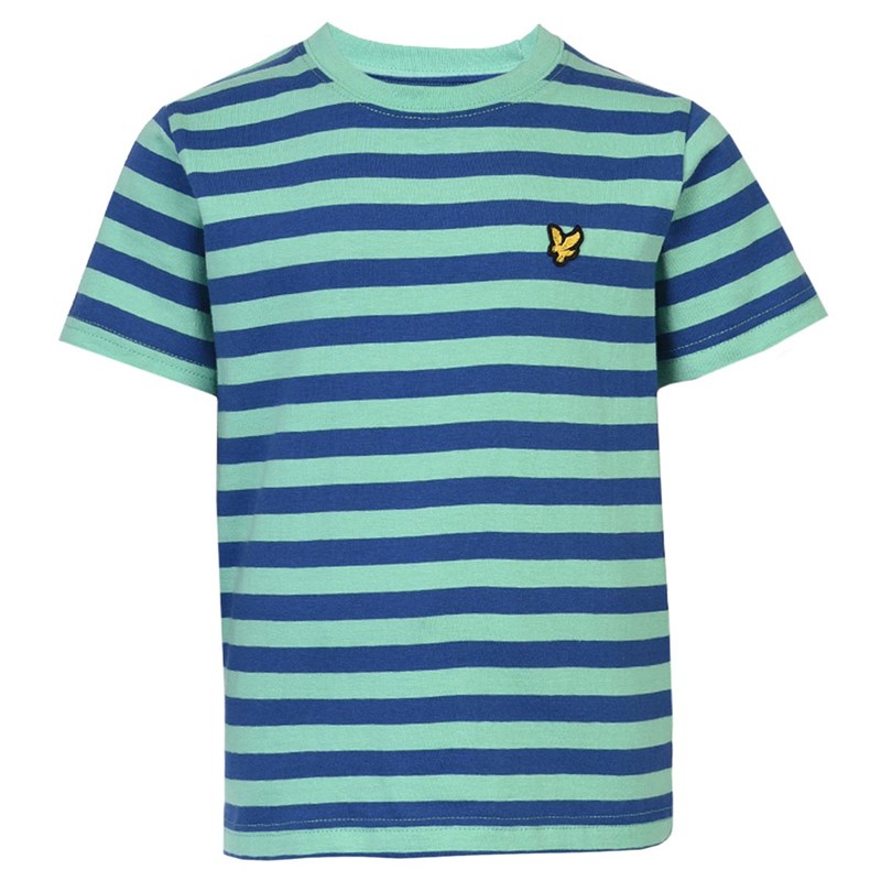 Buy Lyle And Scott Boys Thin Stripe TShirt Green Sheen