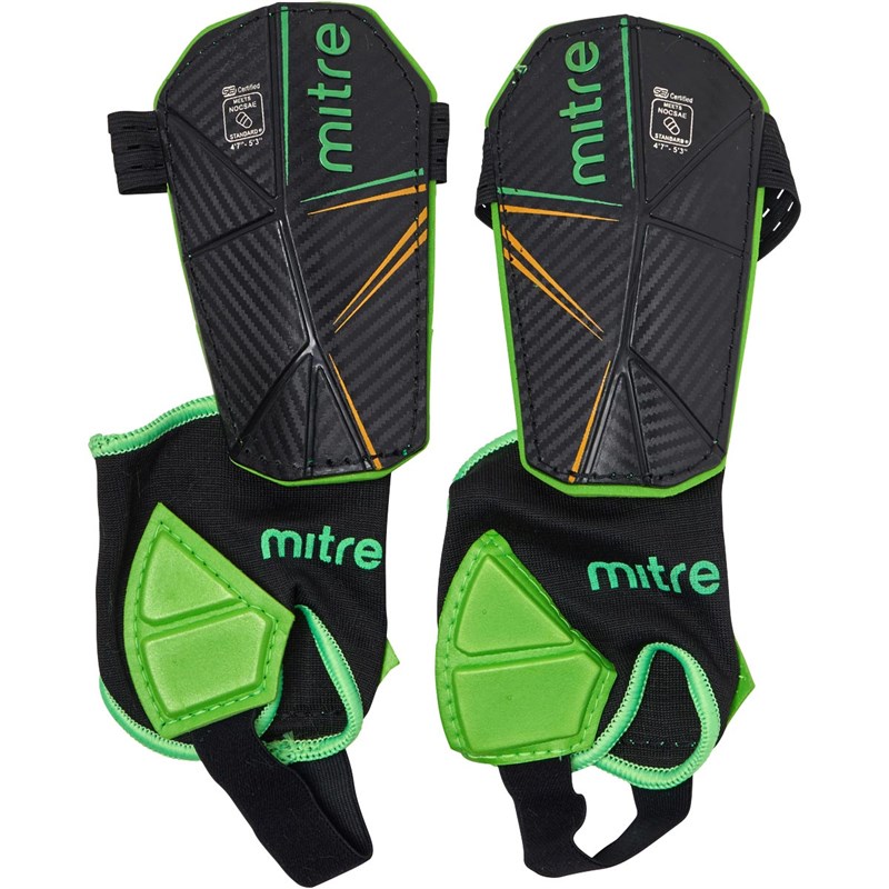 Buy Mitre Delta Ankle Protect Shin Guard Black/Green/Yellow