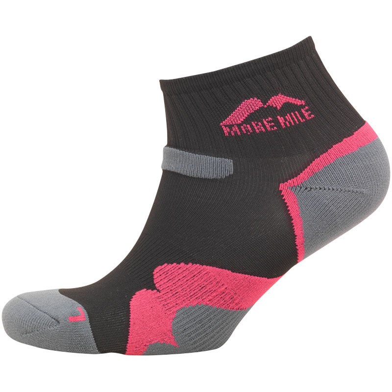 Buy More Mile Womens Oregon Trail Cushioned Running Socks Black/Pink