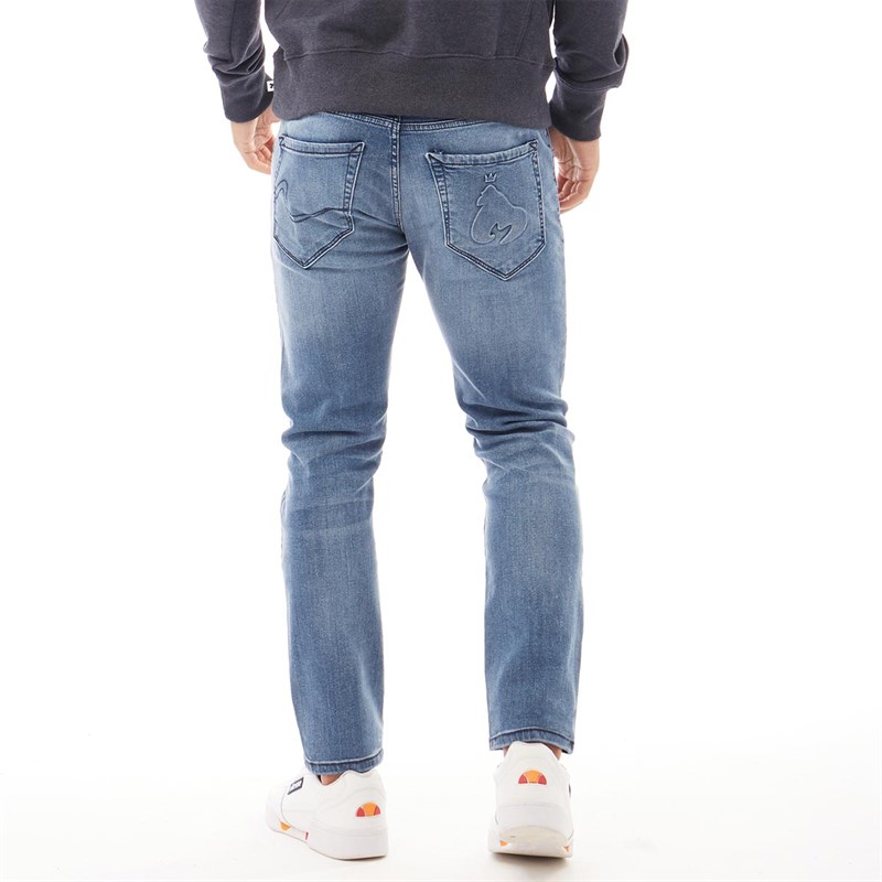 Money Herren Ape Embossed Jeans in Slim Passform Denim