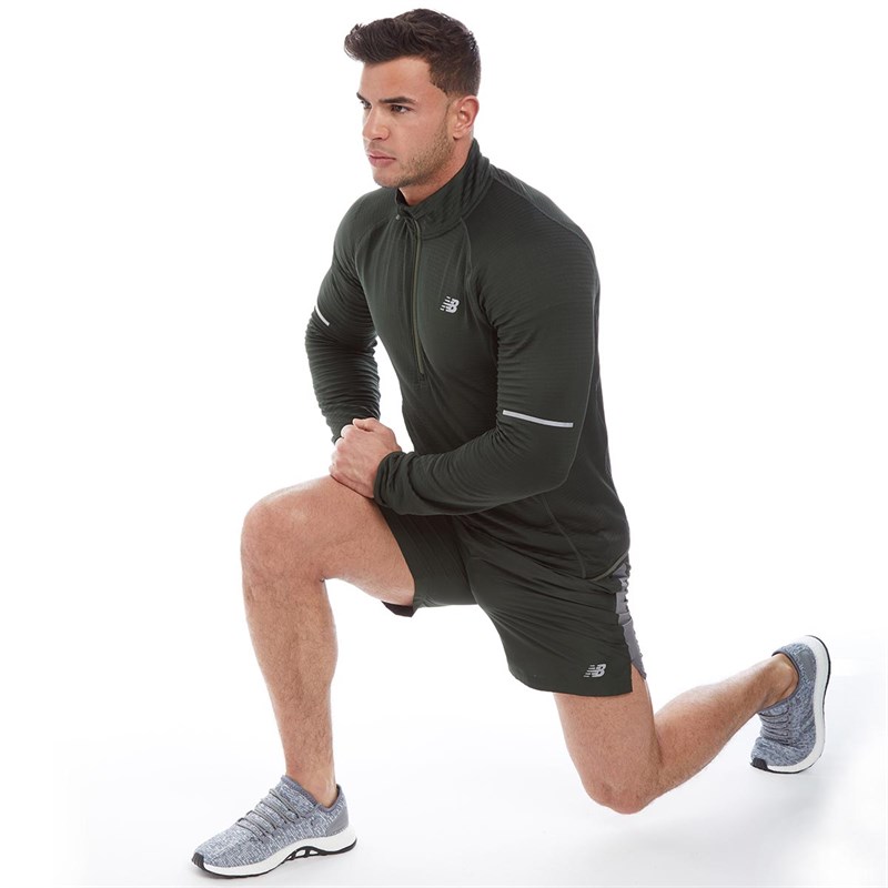 Buy New Balance Mens Heat Thermal Reflective 1/2 Zip Running Top Rosin