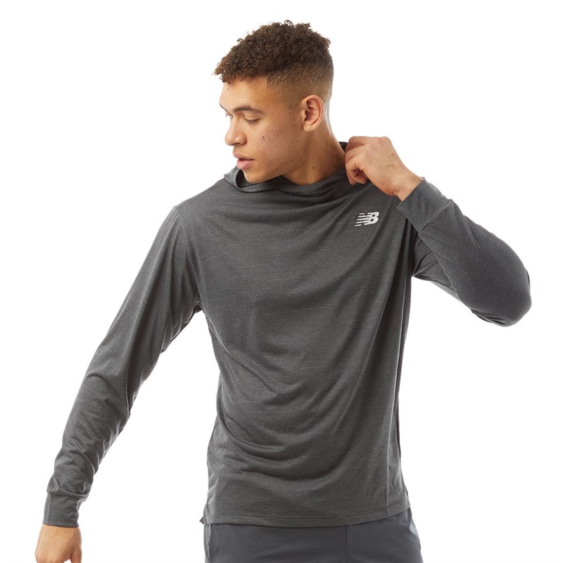Buy New Balance Mens Sport Tech Hooded Running Top Grey