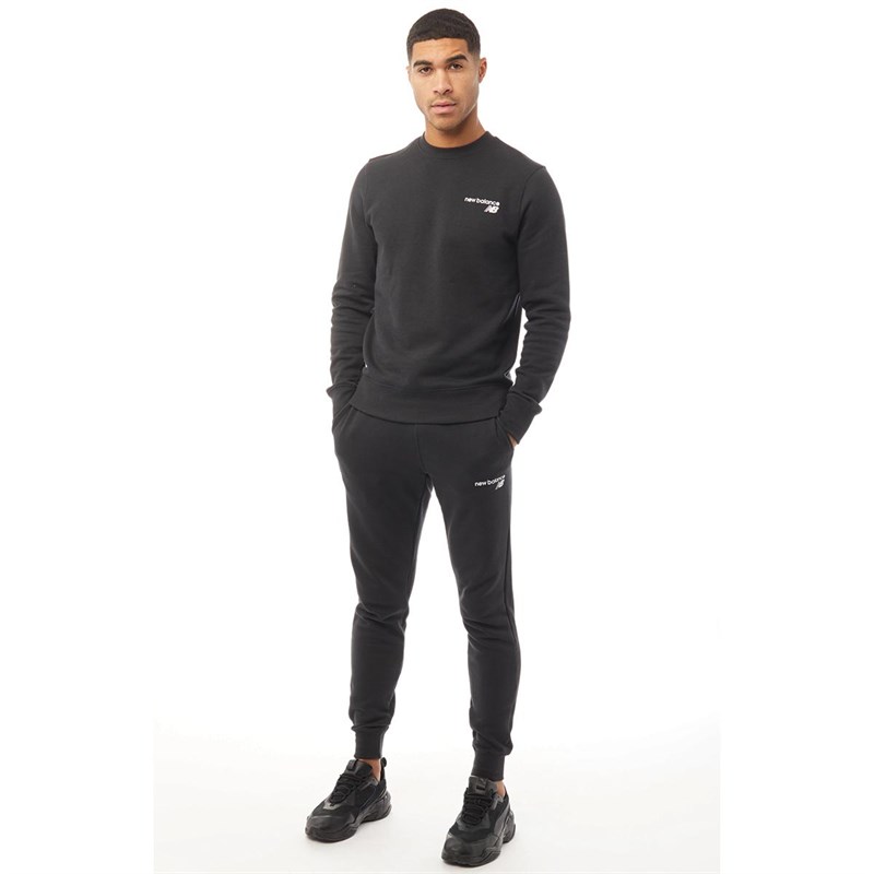 Buy New Balance Mens Fleece Crew Sweat Black