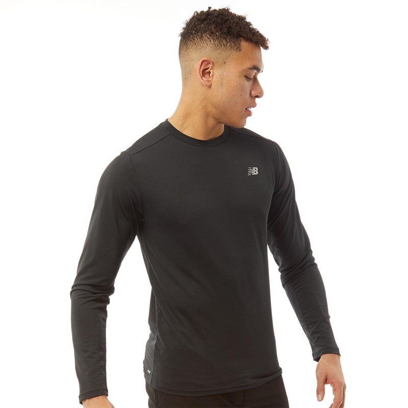 Buy New Balance Mens Long Sleeve Running Top Black