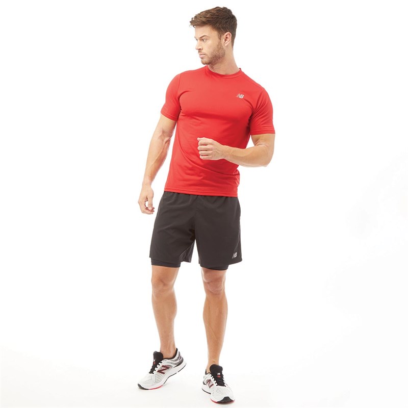 Buy New Balance Mens 2 In 1 7 Inch Running Shorts Black