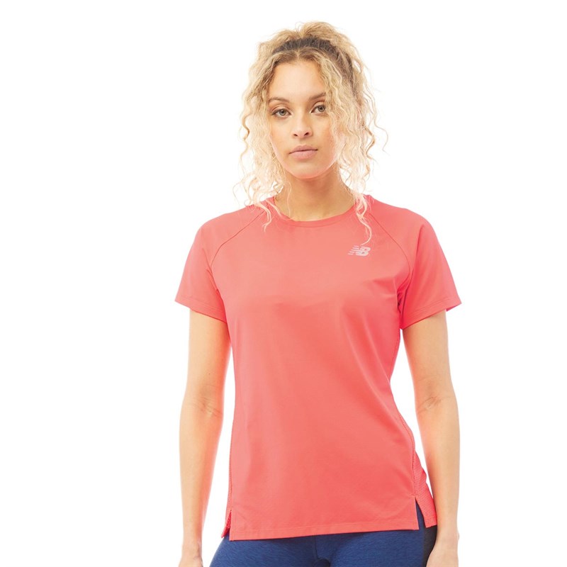 Buy New Balance Womens Sport Mixed Media Running Top Vivid Coral