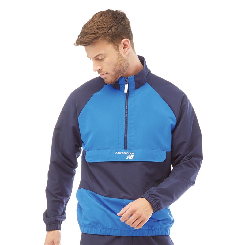 Buy New Balance Mens Windbreaker Jacket Navy/Cobalt