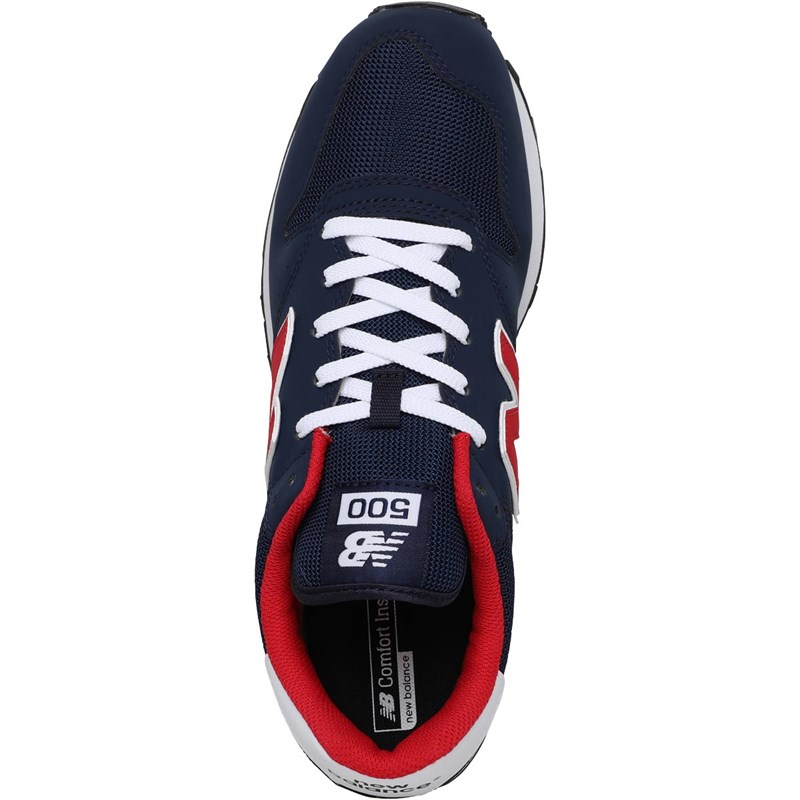 Buy New Balance Mens 500 Trainers Navy/Red