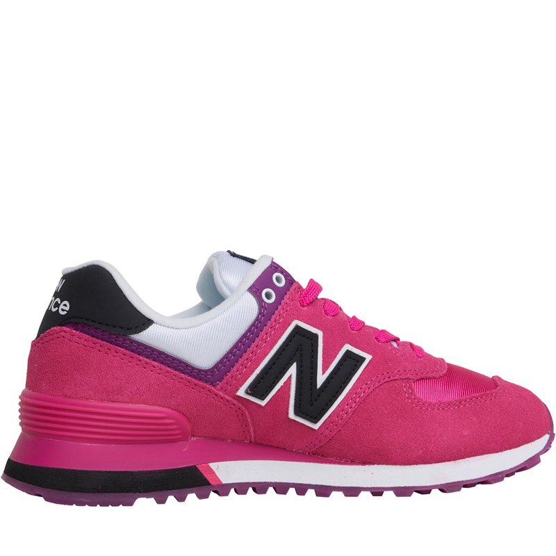 Buy New Balance Womens 574 Trainers Exhuberant Pink/Midnight Magenta/Black