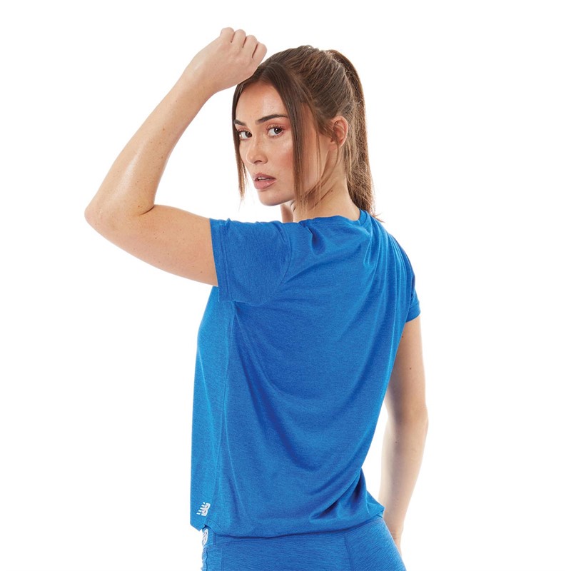 Buy New Balance Womens Heathered Running Top Blue