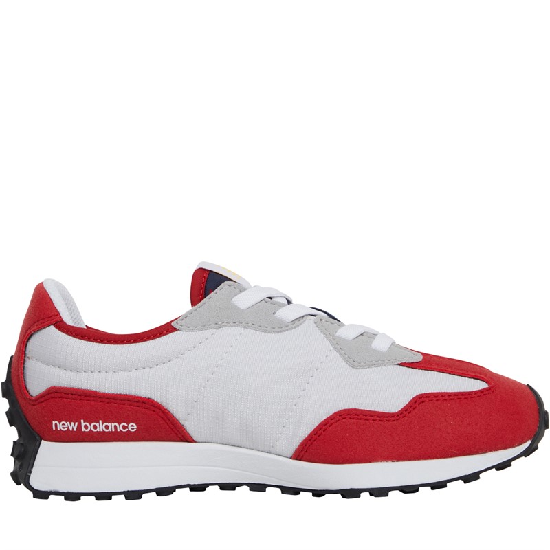 Buy New Balance Kids 327 Bungee Lace Trainers White/Red/Navy