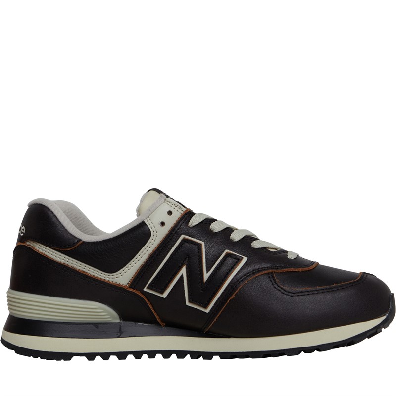 Buy New Balance Mens 574 Leather Trainers Brown