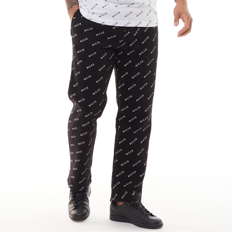 Buy NICCE Mens All Over Print Joggers Black/White
