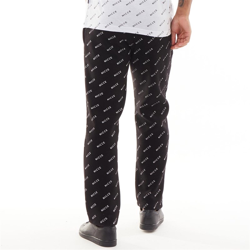 Buy NICCE Mens All Over Print Joggers Black/White