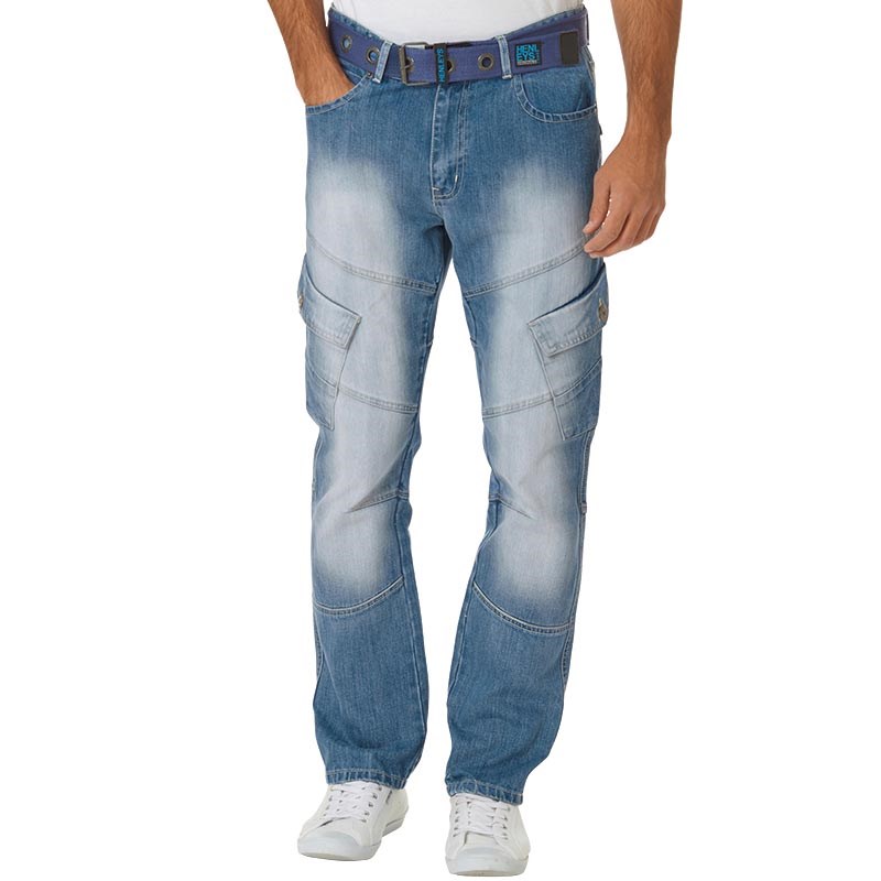 Buy Henleys Mens Slim Jeans With Belt Lightwash