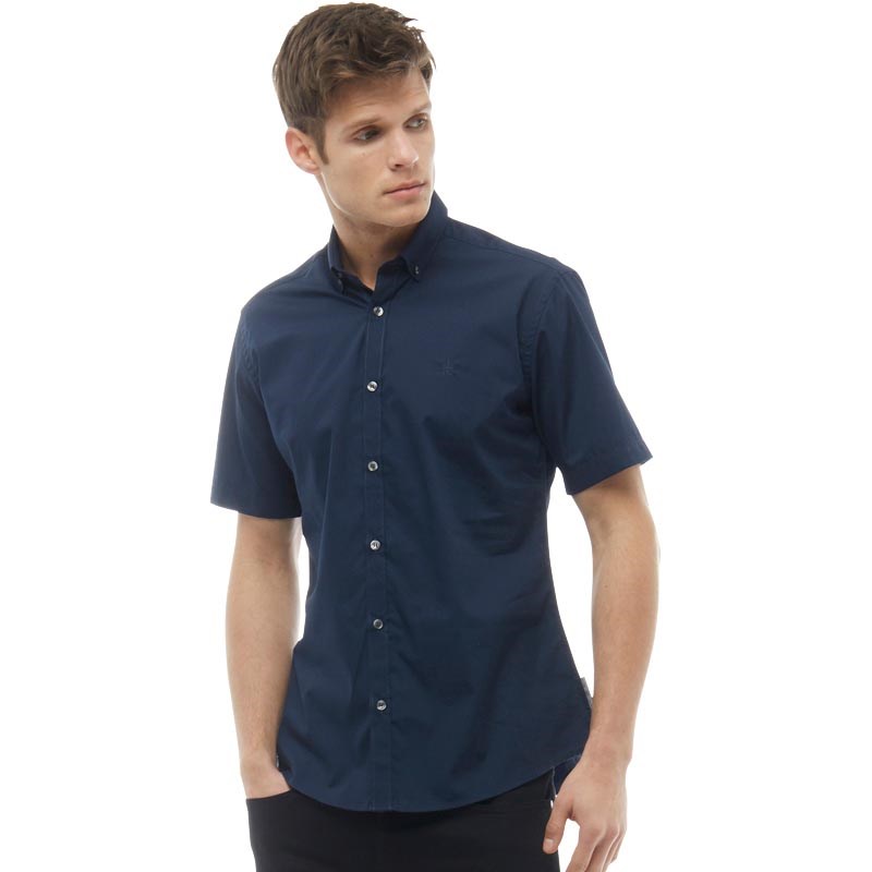 Buy French Connection Mens Plain Logo Short Sleeve Shirt Marine