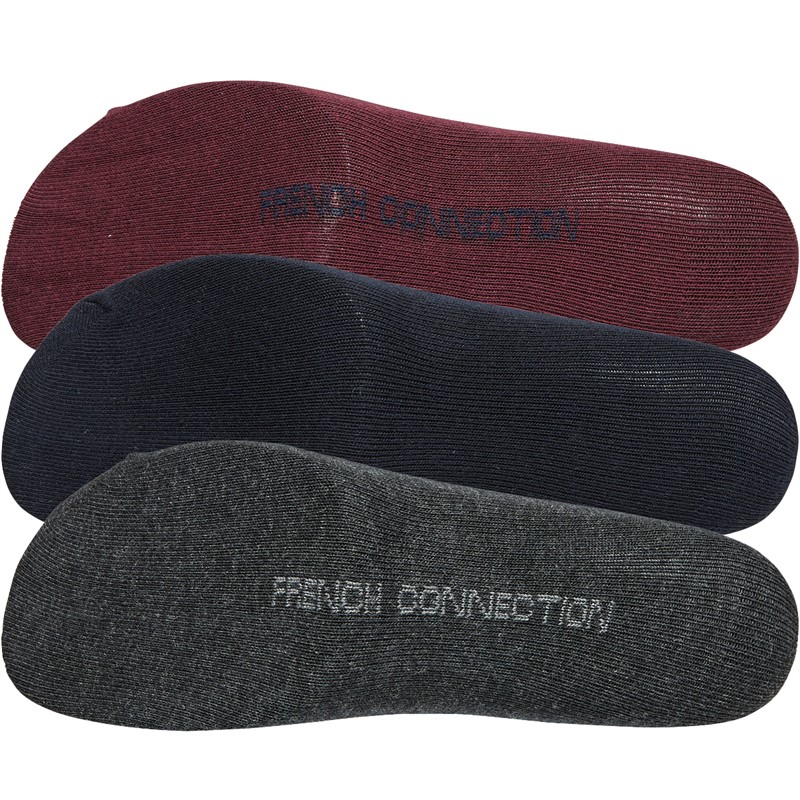 Buy French Connection Mens Three Pack Socks Marine/Chateaux