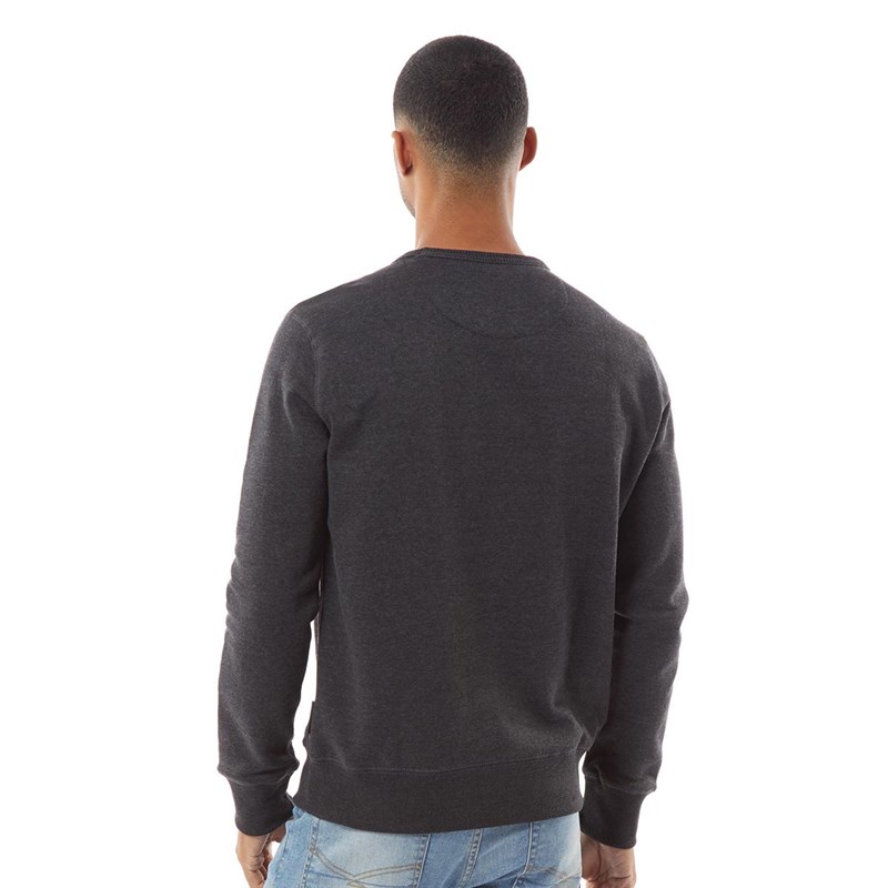 French Connection Heren FC Crew Neck jumpers Gemeleerd Antraciet