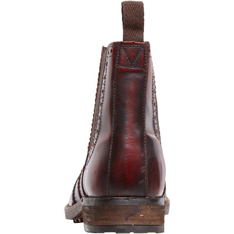 Buy Onfire Mens Leather Brogue Dealer Boots Burgundy