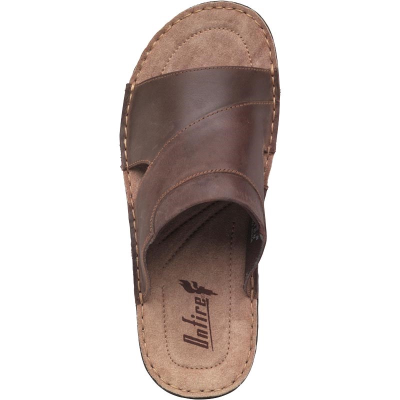 Buy Onfire Mens Leather Mules Dark Brown