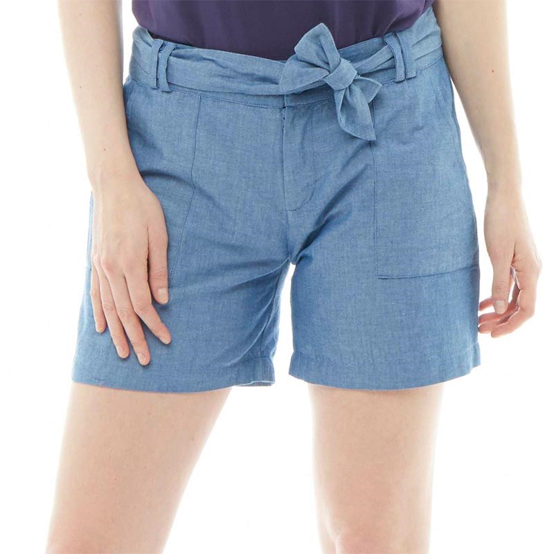 Buy Onfire Womens Chambray Shorts With Tie Waist Blue
