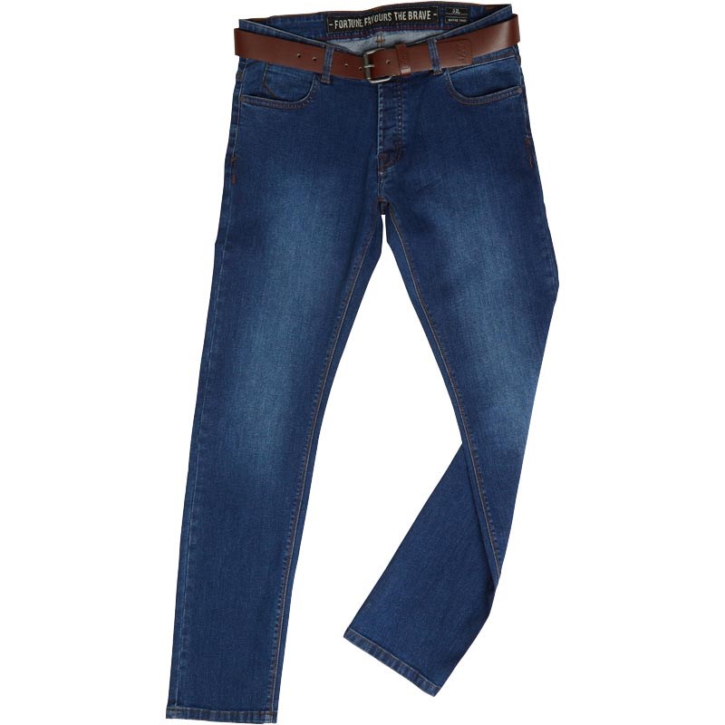 Buy Onfire Mens Stretch Slim Fit Button Fly Jeans Mid Blue