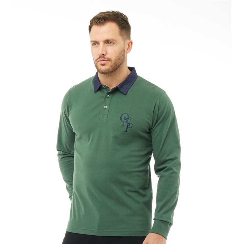 Buy Onfire Mens Long Sleeve Rugby Shirt Green