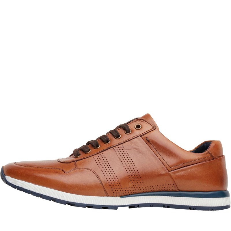 Buy Onfire Mens Leather Trainers Shoes Tan