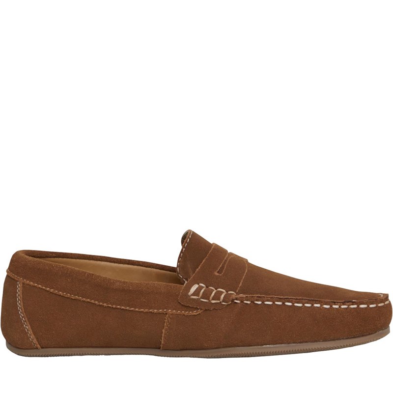 Buy Onfire Mens Suede Penny Loafer Shoes Tan