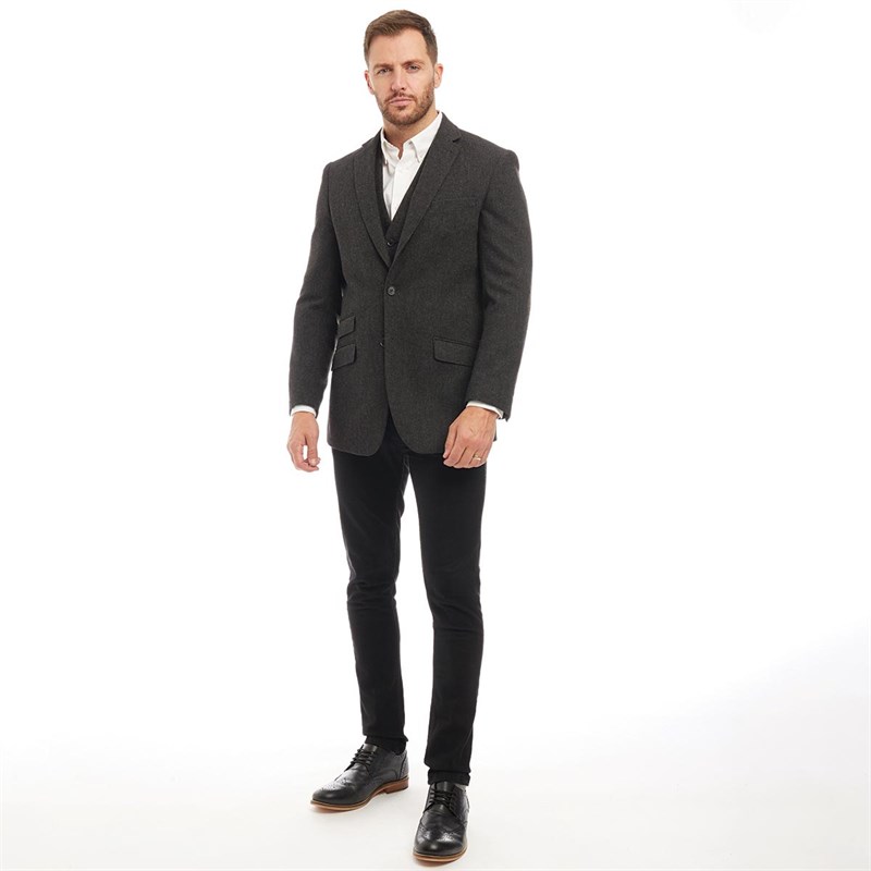 Buy Onfire Mens Tweed Blazer Dark Grey