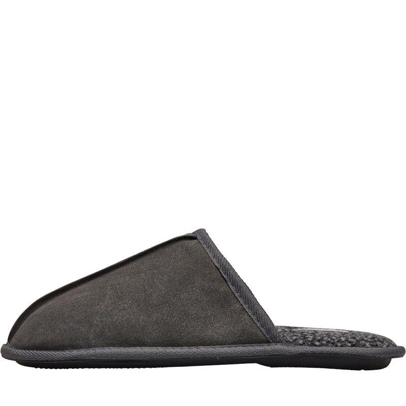 Buy Onfire Mens Suede Mule Slippers Dark Grey