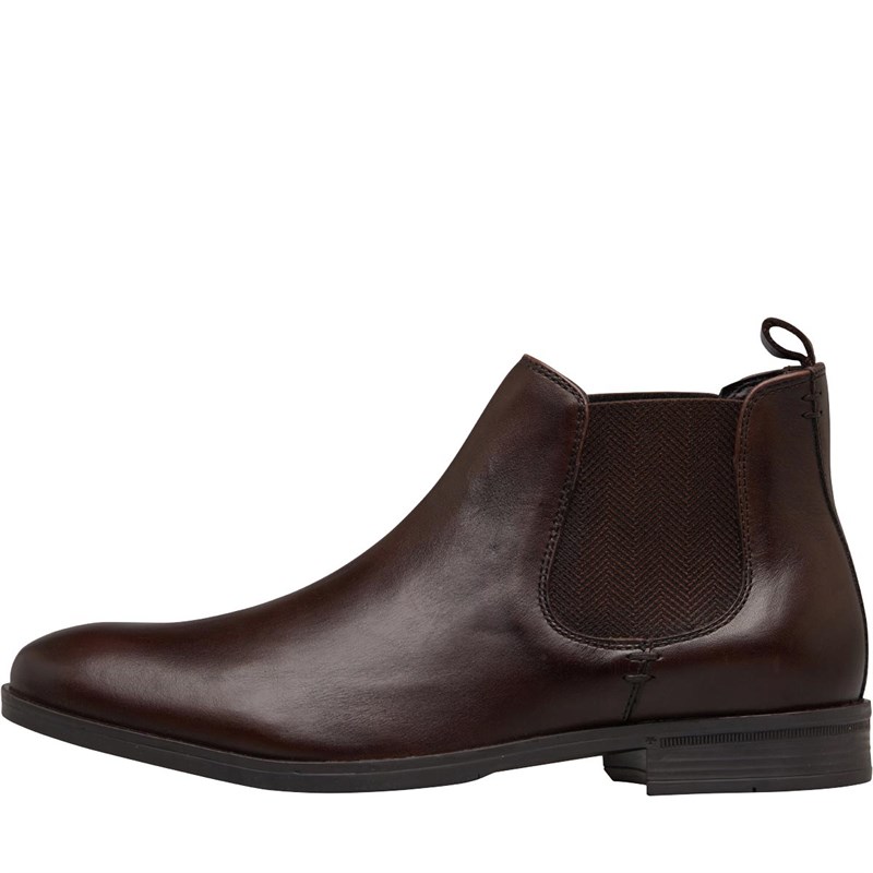 Buy Onfire Mens Leather Chelsea Boots Mahogany Brown