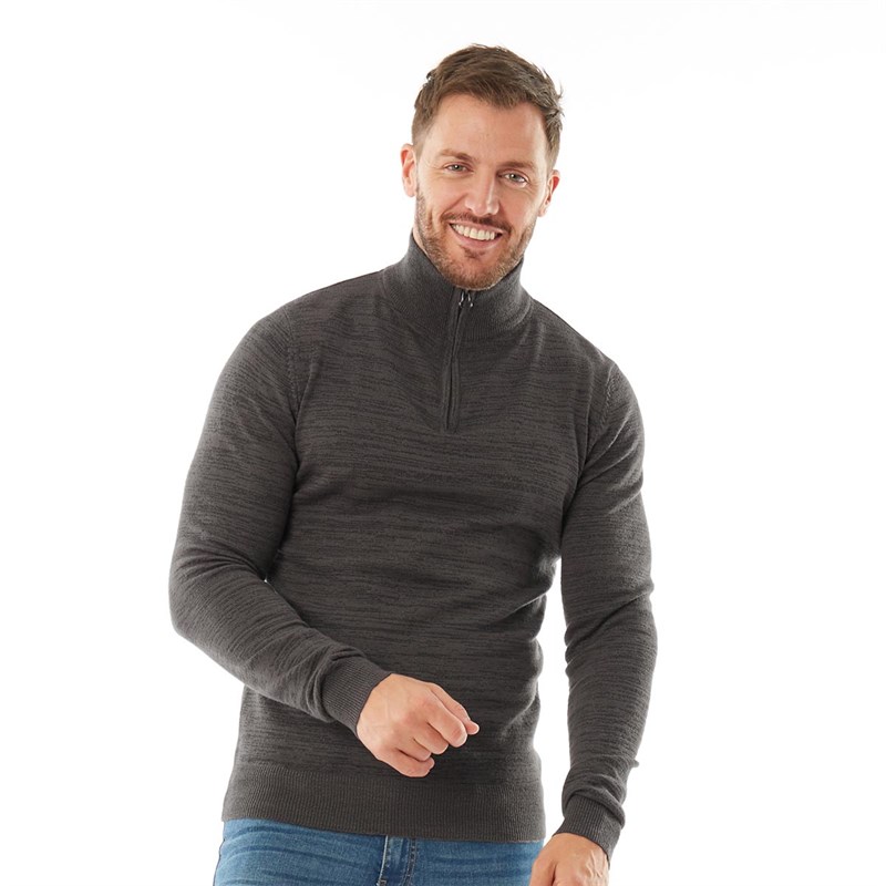 Buy Onfire Mens Zip Neck Jumper Grey