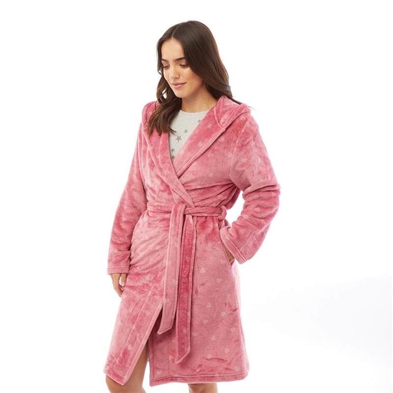 Onfire Robes de Chambre Ditsy Heart Robe Femme Rose