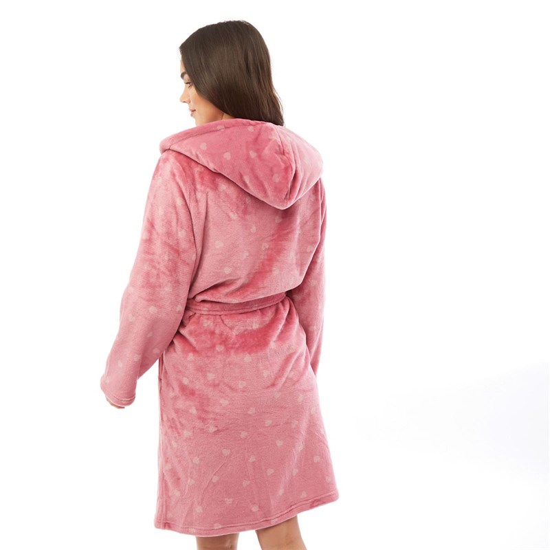 Onfire Robes de Chambre Ditsy Heart Robe Femme Rose