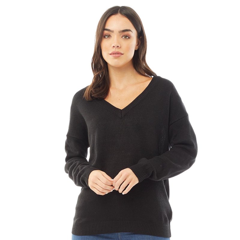 Buy Onfire Womens V Neck Jumper Black