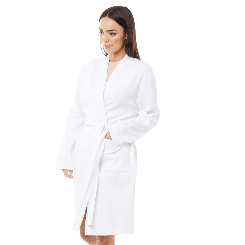 Buy Onfire Womens Cotton Waffle Robe White