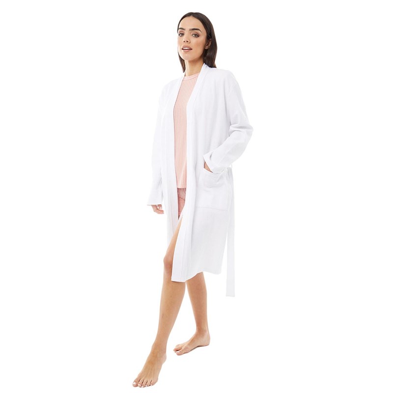 Buy Onfire Womens Cotton Waffle Robe White