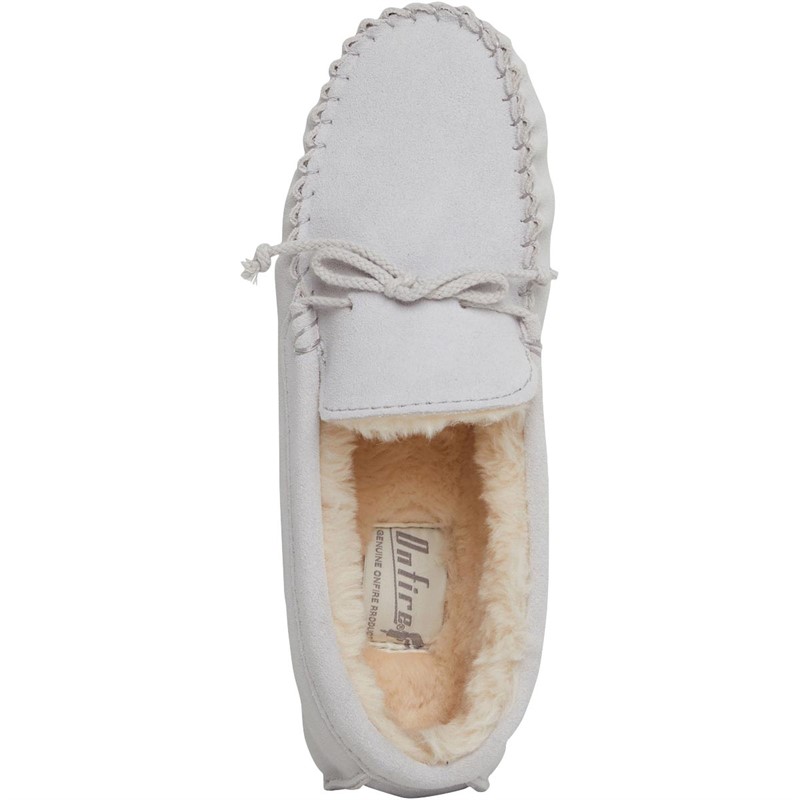 Buy Onfire Womens Suede Moccasin Slippers Grey Ice Grey