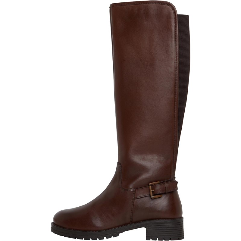 Buy Onfire Womens Knee Length Leather Boots Brown