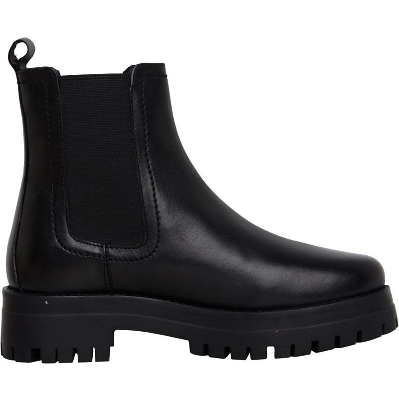 Buy Onfire Womens Leather Chunky Chelsea Boots Black