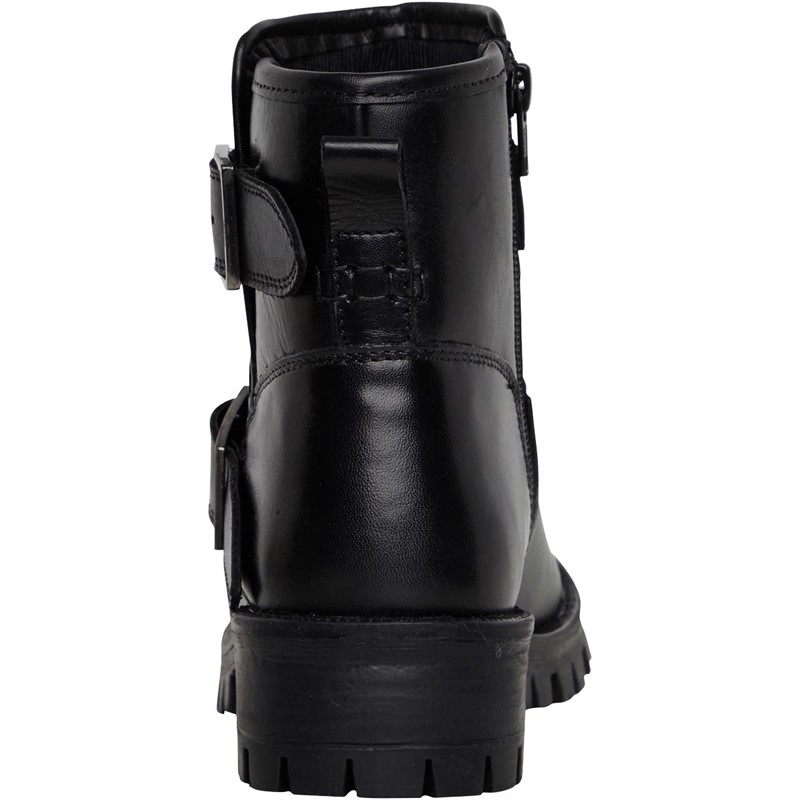 Buy Onfire Womens Leather Short Biker Boots Black