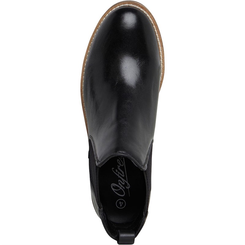 Buy Onfire Womens Leather Chelsea Boots Black