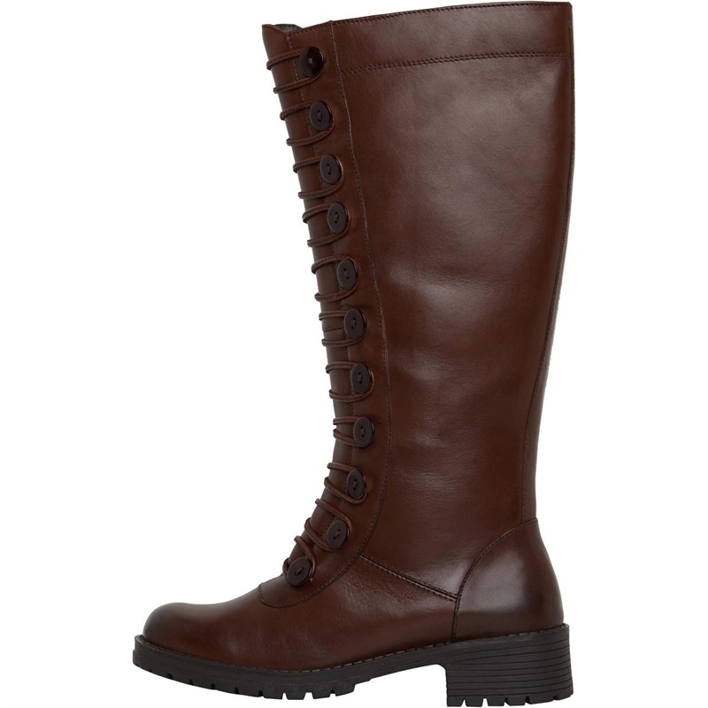 Buy Onfire Womens Button Front Knee High Boot Brown