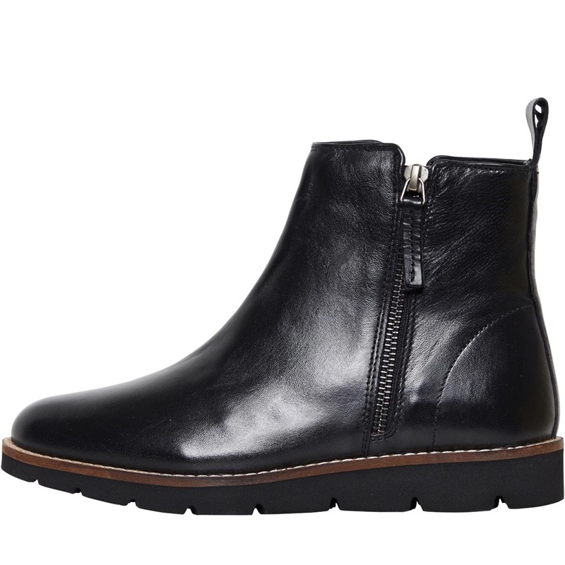 Buy Onfire Womens Leather Wedge Boot Black