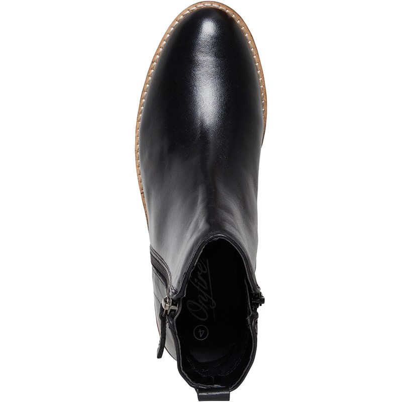 Buy Onfire Womens Leather Wedge Boot Black