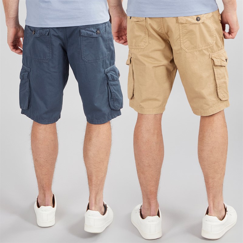 Buy Onfire Mens Two Pack Combat Shorts Blue/Stone