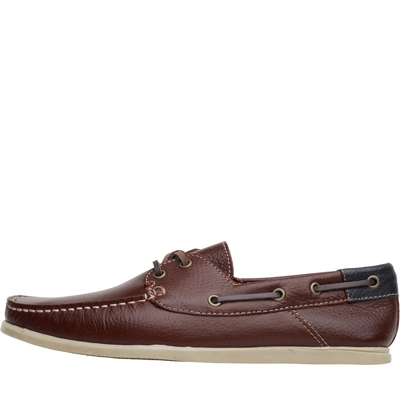 Buy Onfire Mens Leather Boat Shoes Tan