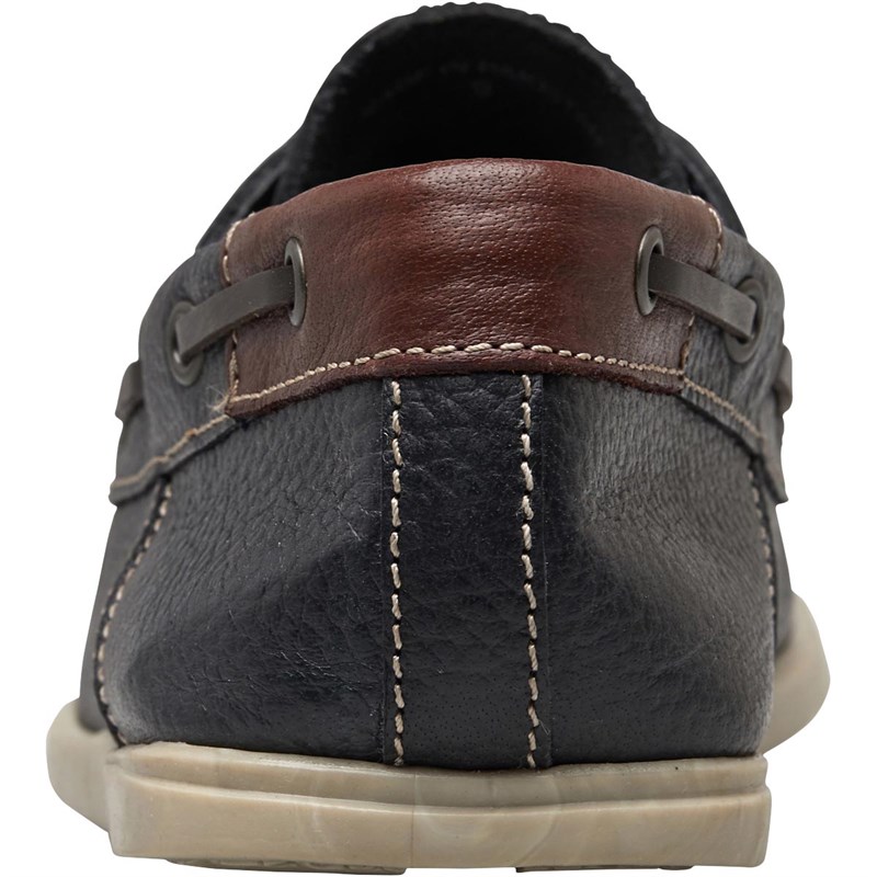 Buy Onfire Mens Leather Boat Shoes Navy