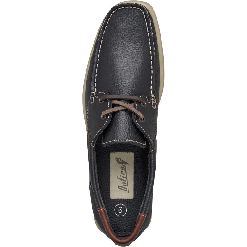 Buy Onfire Mens Leather Boat Shoes Navy